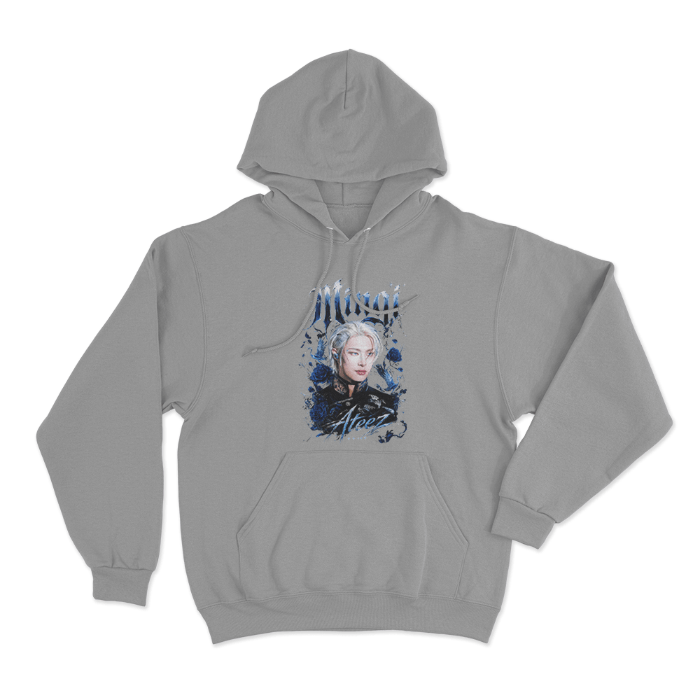 Ateez Mingi Unisex Hoodie Grey Ateez Mingi Unisex Hoodie Grey