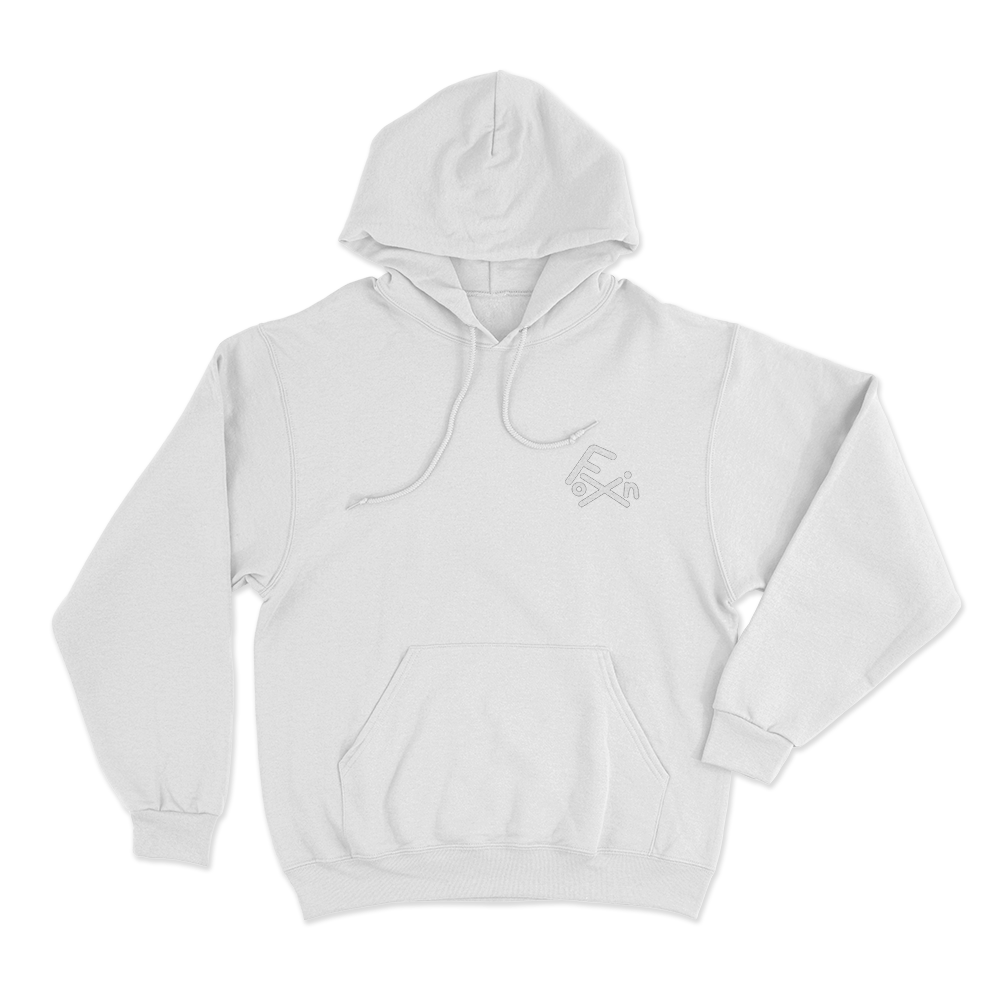 Fix On Logo Unisex Hoodie White Fix On Logo Unisex Hoodie White