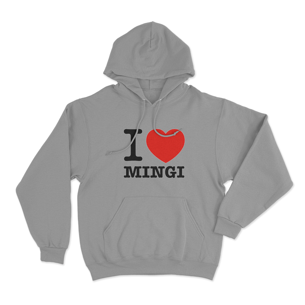 I love Ateez Mingi Unisex Hoodie Grey I love Ateez Mingi Unisex Hoodie Grey